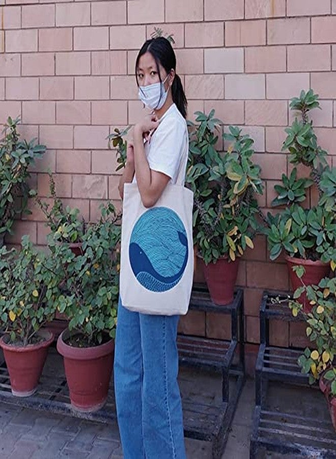 EcoRight Eco Right Canvas Tote Bags for Women with Zip, College Bag for Girls, 100% Organic Cotton Tote Bag for Shopping, Travel & beach bags for women - Image 3